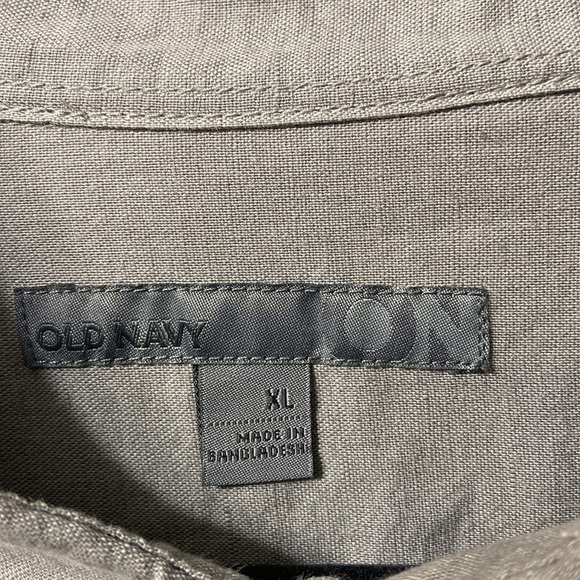 OLD NAVY,ON,MEN,GRAY,LINEN BLEND,BUTTON UP,LONG SLEEVE SHIRT.SIZE-XL. - Picture 12 of 13